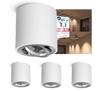 linovum SSC-LUXon CORI blanc argent - lot de 4 spots de plafond en saillie | Éclaire uniformément toute la pièce, pose simple et faible consommation pour un usage quotidien et durable.