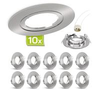 linovum SSC-LUXon lot de 10 spots encastrables ronds fixes inox brosse GU10