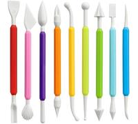 LINPHCEY Kit de 9 outils de sculpture d'argile - Facile à utiliser - Ensemble de sculpture de poterie et polymère à double extrémité avec prise en main confortable pour argile et argile à modeler