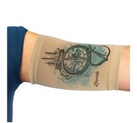 Linphelle Manchon Bras en Microfibre pour Picc Line - Manchette Bras en tissu respirant et design, idéal pour PICC, Glucometre pour glycémie, Tatouage ou Blessures, Boussole, Taille 0