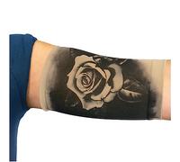 Linphelle Manchon Bras en Microfibre pour Picc Line - Manchette Bras en tissu respirant et design, idéal pour PICC, Glucometre pour glycémie, Tatouage ou Blessures, Rose Noir, Taille 3