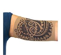 Linphelle Manchon Bras en Microfibre pour Picc Line - Manchette Bras en tissu respirant et design, idéal pour PICC, Glucometre pour glycémie, Tatouage ou Blessures, Géométries, Taille 3