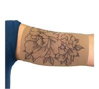 Linphelle Manchon Bras en Microfibre pour Picc Line - Manchette Bras en tissu respirant et design, idéal pour PICC, Glucometre pour glycémie, Tatouage ou Blessures, Fleur Couleur Sable, Taille 3