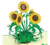 LINPopUp®, Carte Pop Up 3D, Carte d'anniversaire, Carte de voeux pour la fête des mères, Tournesols, LIN17576, N335