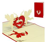 LINPopUp®, Carte Pop Up 3D, carte de Saint-Valentin, invitation de mariage, carte de mariage, Cupidon, N66