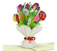 LINPOPUP®, cartes de fleurs,bouquet de fleurs pop up, carte fête des mères, adieu, bon rétablissement, bouquet de fleurs, LIN17768, N508