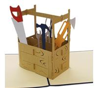 LINPOPUP®, LIN17498, Carte POP UP - Carte cadeau 3D - Outils, quincaillerie artisanale - Carte de coupon - Carte d'anniversaire - Déménagement - Rénovation de maison - Carte pliante - N271