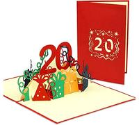 LINPOPUP®, LIN17531, Carte POP UP - Carte d'anniversaire 3D pour les 20 ans - Carte anniversaire - Carte de félicitations - Carte surprise à rabat avec effet 3D, N285