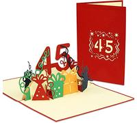 LINPOPUP®, LIN17641 N373 Carte pop-up 3D pour anniversaire de 45 ans - Carte pop-up 45 ans - Carte pop-up - Pour anniversaire, mariage 45 ans