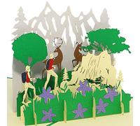 LINPOPUP®, LIN17649, Cartes pop-up de montagne, Cartes pop-up de randonneur, Cartes de vœux 3D, Bon de randonnée, N377