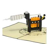 LINPOPUP®, LIN17778, carte pop up tatouage, carte 3d tatouage, carte pliable, carte de vœux anniversaire bons de tatouage, tatouage, machine à tatouer, N31