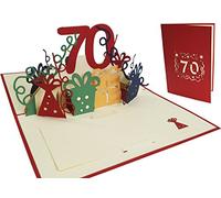 LINPOPUP N24 Carte d'anniversaire pop-up 3D avec enveloppe 70 chiffres Rouge N24