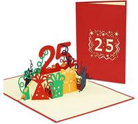 LINPOPUP® N286 Carte pop-up 3D pour 25e anniversaire, avec enveloppe, Happy Birthday, carte de bon cadeau pour petite amie, femme, 25 chiffres, N286