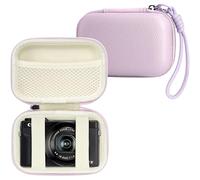 Linpr Étui pour Appareil Photo Numérique Compatible avec Canon Powershot G7X Mark III/ SX740/ Sony ZV-1/RX100 VII/Panasonic ZS99, Etui de Rangement Compact de Voyage avec Cordon (Violet)