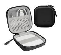 Linpr Étui pour lecteur de cartes carré sans contact et lecteur de puce (1ère/2e génération), mini sac de transport rigide, pour scanner de cartes de crédit, câbles USB et petits accessoires (PU) noir