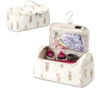 Linpr Sac de Rangement de Voyage, Adapté à Dyson Airwrap Styler/Airstrait/Shark Flexstyle, Étui de Portable avec Crochet Compatible pour Lisseur, Sèche-Cheveux, Bigoudis et Accessoires (Ours Beige)
