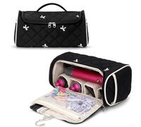Linpr Sac de Rangement de Voyage, Adapté à Dyson Airwrap Styler/Airstrait/Shark Flexstyle, Étui de Portable avec Crochet Compatible pour Lisseur, Sèche-Cheveux, Bigoudis et Accessoires (Arc Noir)