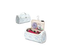 Linpr Sac de Rangement pour Dyson Airwrap, avec Crochet, Fleur Bleu | Adapté à Dyson Airstrait/Shark Flexstyle Complete, Étui de Portable Compatible pour Sèche-Cheveux, Bigoudis et Accessoires