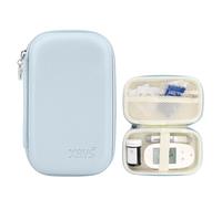Linpr Sac Portable pour Diabète, Boîte de Rangement pour Lecteur de Glycémie, Adapté aux Bandelettes de Test de Glycémie, aux Aiguilles de Prélèvement Sanguin et Autres Fournitures (Bleu)