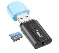 LinQ Adaptateur audio Bluetooth USB – Jack 3,5 mm et porte carte micro‑SD – Noir