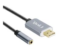 Adaptateur Audio USB vers Jack 3.5mm Fonction audio et micro U3530 LinQ Gris