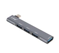 Adaptateur HUB USB C pour MacBook avec 4x USB 3.0 5Gbps OTG Argent