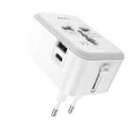 LinQ Adaptateur Multiprise International Universel 2000W avec 1 USB et USB-C