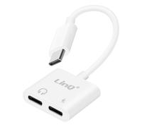 Adaptateur USB C vers 2x USB C Audio et Charge Rapide Power Delivery Blanc
