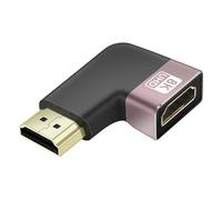 Adaptateur Vidéo 8K UHD HDMI Femelle vers HDMI Mâle Coudé à Droite Noir