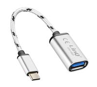 LinQ Câble adaptateur USB-C vers USB OTG 15 cm Argent
