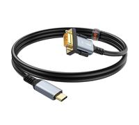 LinQ Câble Adaptateur Vidéo USB-C vers VGA 1.8m Résolution Full HD 1080p Noir