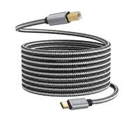 LinQ Câble USB-C vers USB-B 2.0 480Mbps pour Imprimante en Nylon tressé 3m Gris