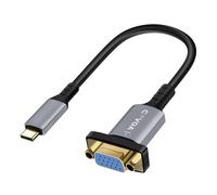 Câble Vidéo USB-C Mâle vers VGA Femelle FULL HD 1080p 20cm Noir