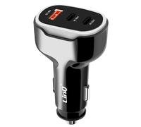 Chargeur Allume Cigare 50W Double USB-C + USB Charge Rapide Compact LinQ Noir