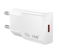 LinQ Chargeur Secteur Extra Plat avec Port USB-C Power Delivery 30W Blanc