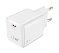 Chargeur Secteur USB-C Power Delivery 25W Charge Rapide Compact Blanc