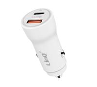 LinQ Chargeur voiture allume-cigare 36W – USB-C & USB, recharge rapide – Blanc
