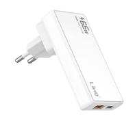 LinQ Chargeur Voyage GaN 65W avec Ports USB-C / USB et Prises Interchangeables