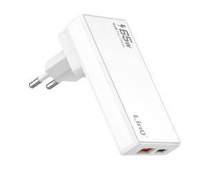 LinQ Chargeur Voyage GaN 65W avec Ports USB-C / USB et Prises Interchangeables