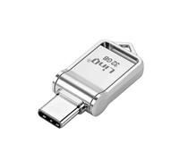 LinQ Clé USB 32G Double Connecteur Type-C et USB 3.0 avec Capuchon Rotatif Gris
