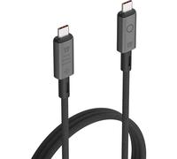 Linq Connects Câble USB 4 Pro, USB-C vers USB-C, avec chipset E-Marker, données, jusqu'à 40 Gbit/s, charges USB 4.0 USB-C, PD3.1 EPR jusqu'à 240 W vidéo, jusqu'à 8 K/60 Hz, câble de 1 m, gris