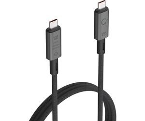 Linq Connects Câble USB 4 Pro, USB-C vers USB-C, avec chipset E-Marker, données, jusqu'à 40 Gbit/s, charges USB 4.0 USB-C, PD3.1 EPR jusqu'à 240 W vidéo, jusqu'à 8 K/60 Hz, câble de 1 m, gris