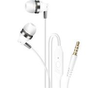 Écouteurs filaires Jack 3.5mm Kit Main Libre Micro intégré Blanc