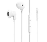 LinQ Écouteurs Filaires Jack 3.5mm Microphone Fonction Kit Mains Libres Blanc