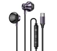 LinQ Écouteurs Intra USB-C Aimantés Musique et Appels Mains Libres Gris