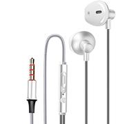 LinQ Écouteurs Nylon Tressé Intra-auriculaires Jack 3.5mm Kit mains libres Blanc