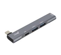 Hub 4 en 1 USB C avec Charge USB C 60W et 3 Ports USB 3.0 et 2.0 Argent