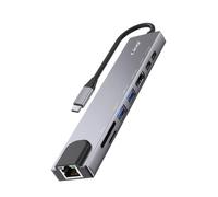 LinQ Hub USB-C 8 en 1 / HDMI 4K / Ethernet RJ45 / Transfert 5 Gbps / PD 100W