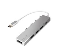 Hub USB-C avec 4 Ports USB Transmission Rapide 5 Gbps Fonction OTG Argent