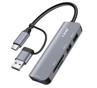 LinQ Hub USB C et USB – USB 3.0, 2x USB 2.0, lecteur cartes SD et TF – Noir